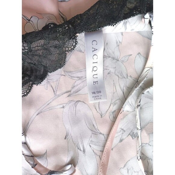 Cacique Lingerie Babydoll Chemise Nightgown Size 18/20 Pink Floral Lace Trim - Picture 4 of 8